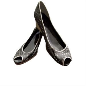 Banana Republic gray polka dot espadrilles 9 1/2